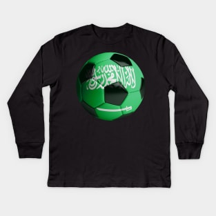 Saudi Arabia Soccer Ball Kids Long Sleeve T-Shirt